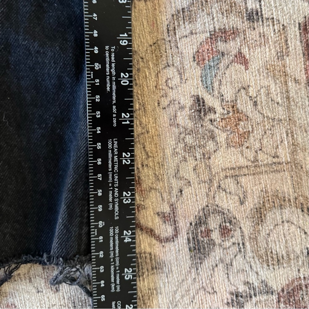 OLD NAVY Sky-Hi Straight Jeans Size 12 Extra High Rise Black Raw Hem Button Fly - Picture 14 of 16